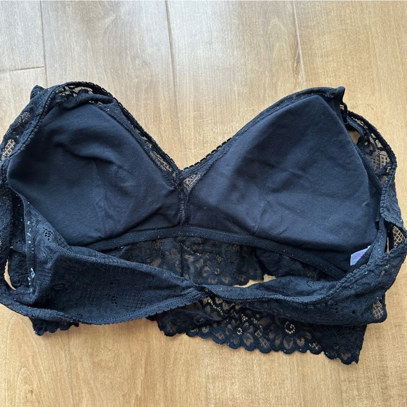 Set of 2 SO Intimates Floral Lace Padded Push Up Bralettes, White/Black, XL - Picture 4 of 11